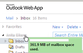 OWA Mailbox Size