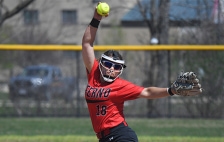 Alverno softball player pitching