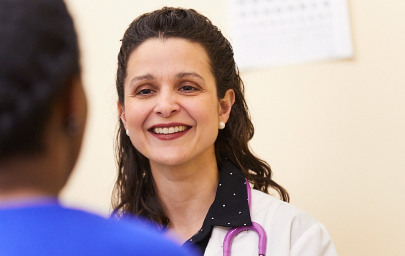 DNP program student with patient