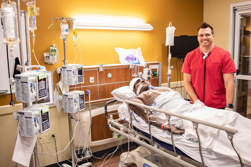 A DEMSN student in Alverno's sim lab