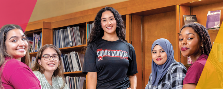 Group of Alverno students in the library