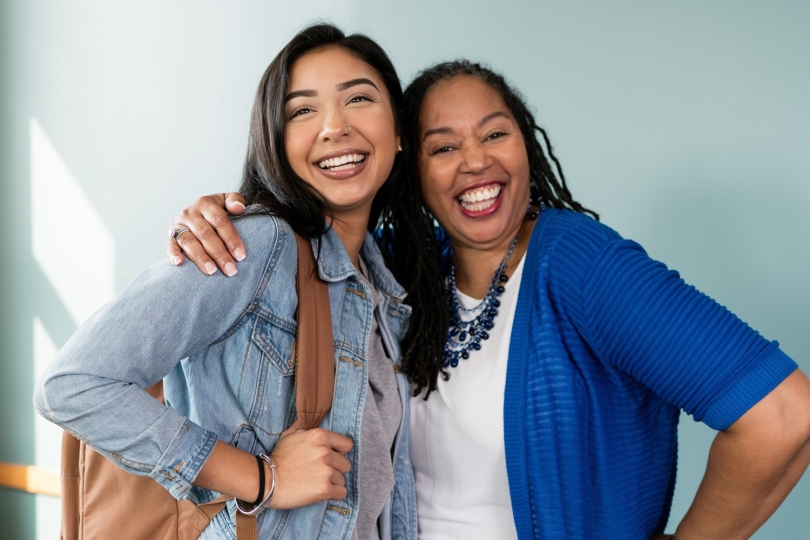 Female undergraduate student with female professor