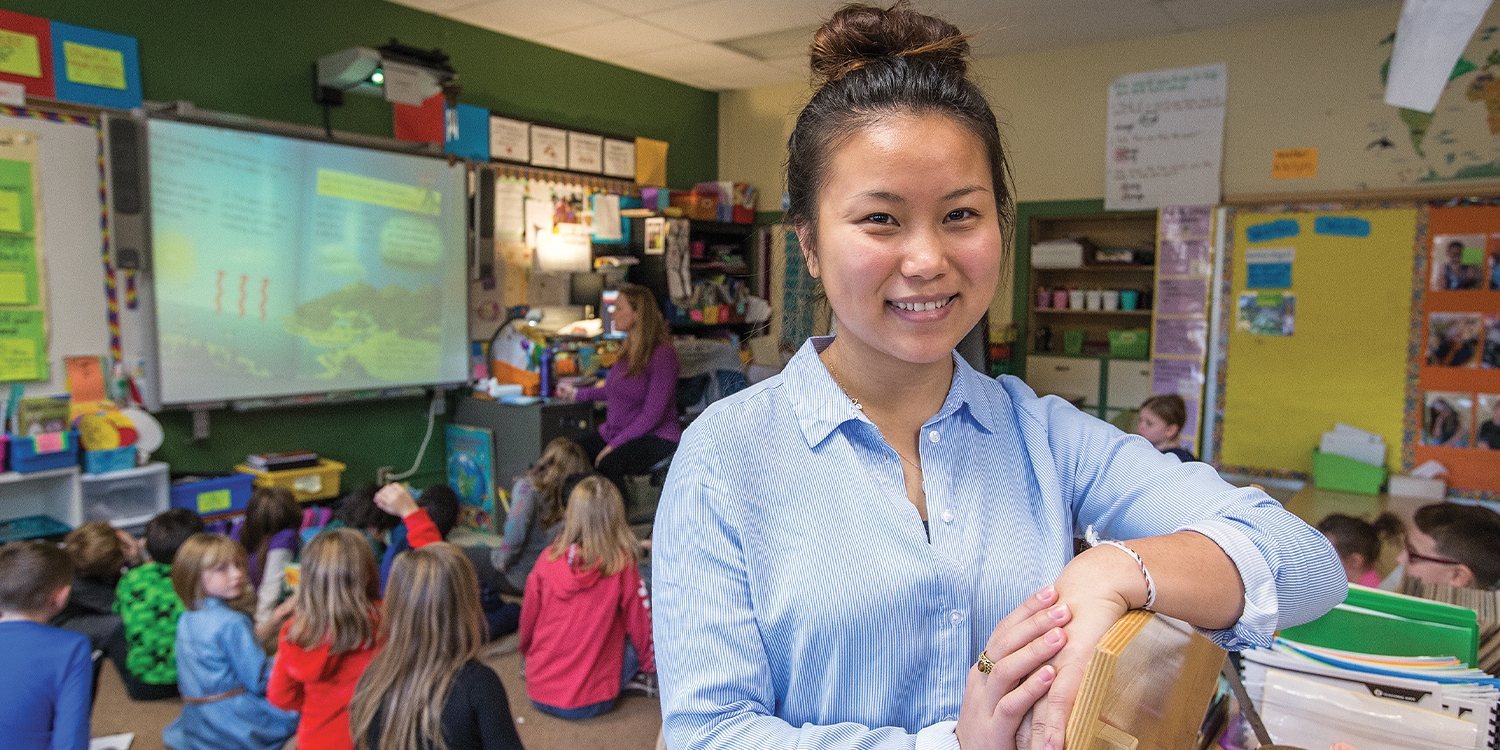 student teacher in classroom