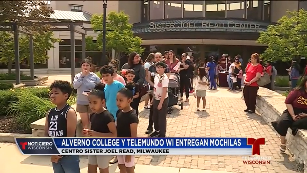 Alverno College and Telemundo Wisconsin deliver backpacks to the community