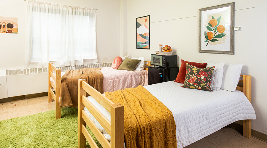 Double beds in Austin Hall